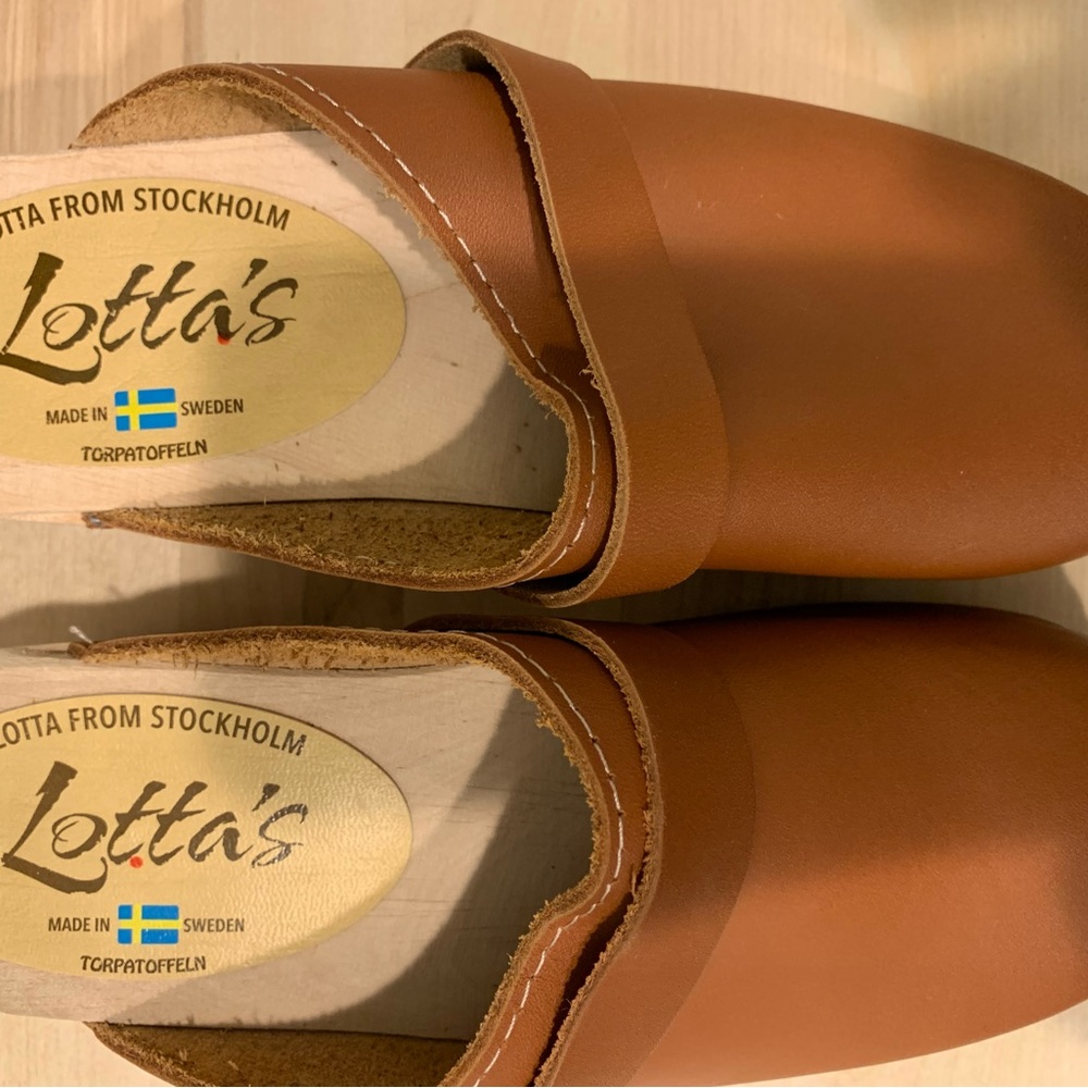 Classic Clogs by Lotta’s from Stockholm. Classic cinnamon color. Size 36.